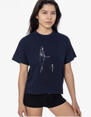 SOU WINGS WHALE WOMEN'S TEE NAVY